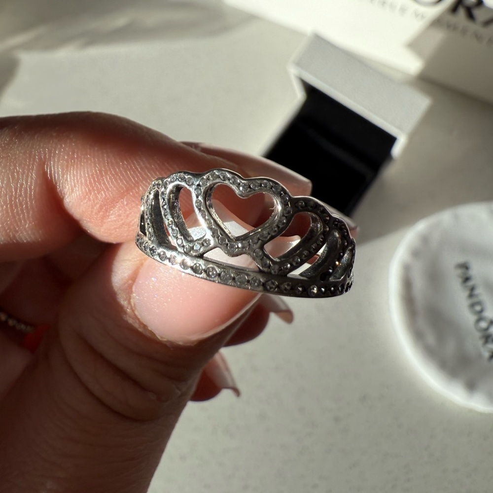 Pandora hearts tiara ring silver